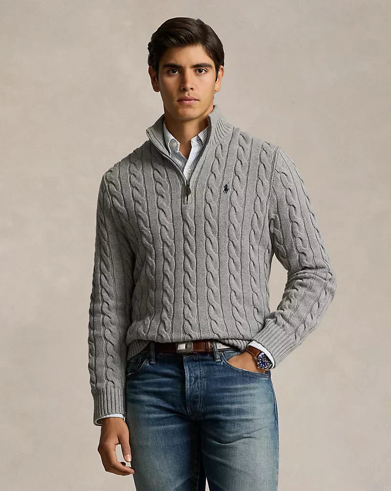 Elegxnce® - Polo RL Ribbestrikket Bomullssweater