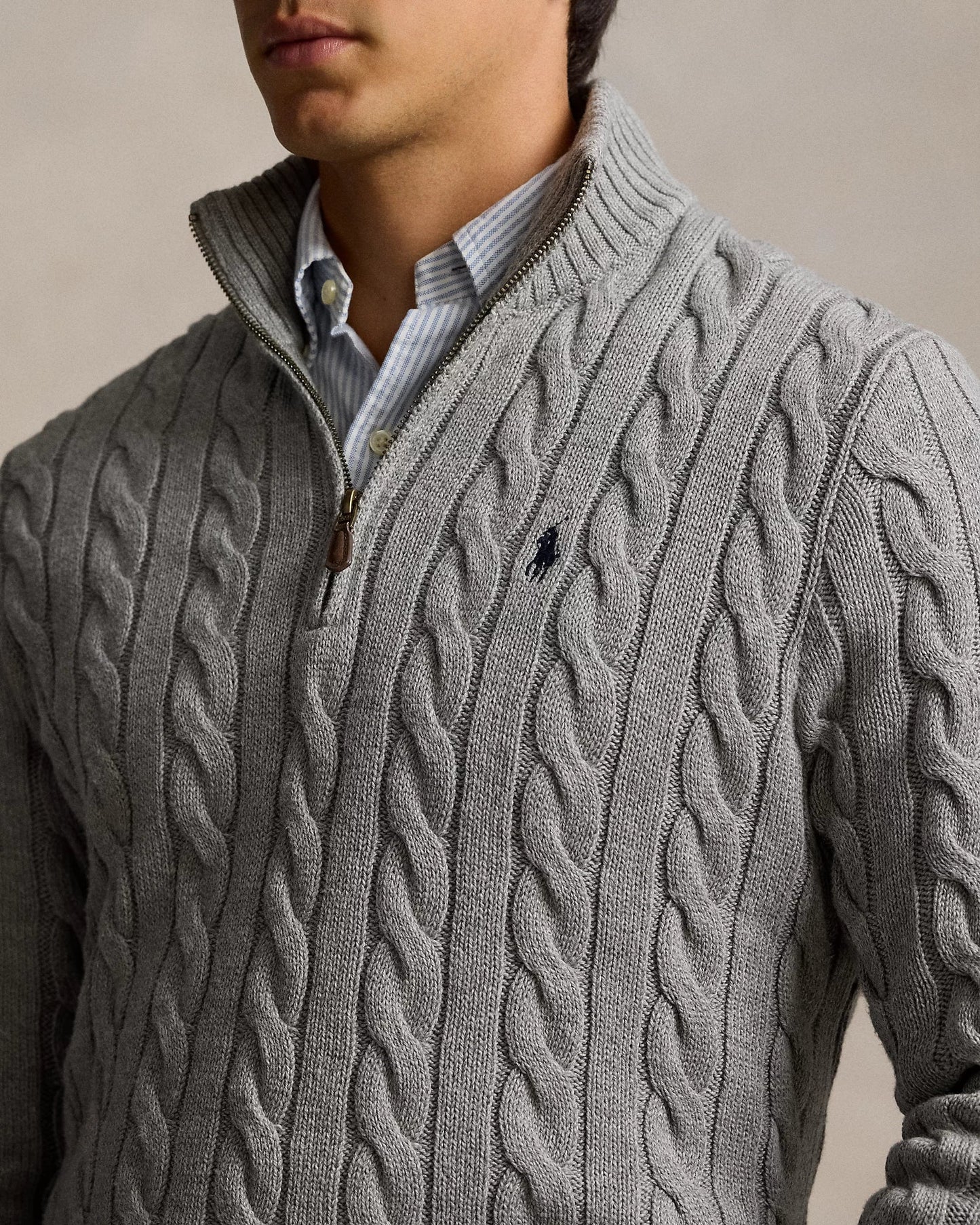 Elegxnce® - Polo RL Ribbestrikket Bomullssweater