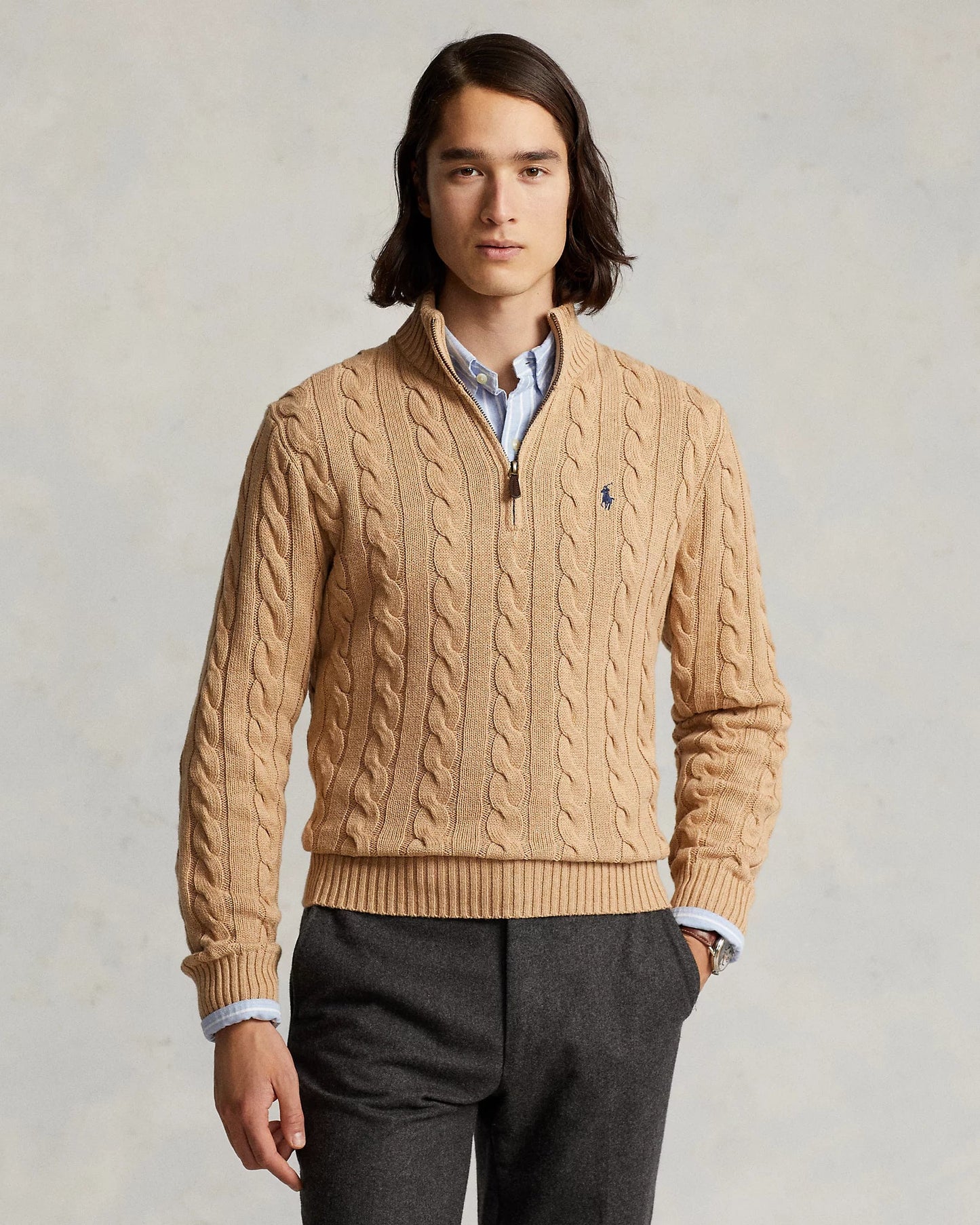 Elegxnce® - Polo RL Ribbestrikket Bomullssweater
